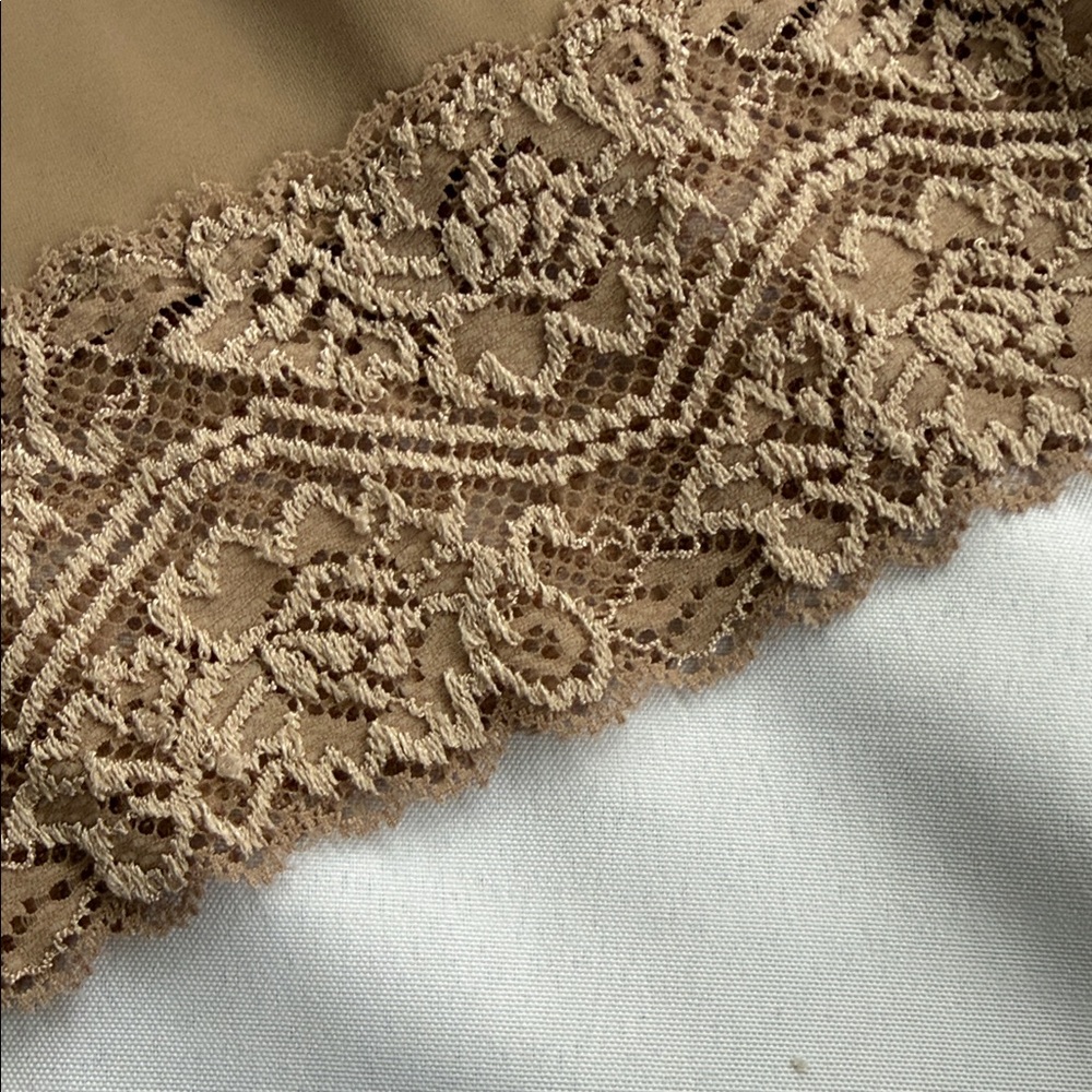 Marilyn Monroe Café Beige Bra shaping slip dress with lace 2X - Picture 3 of 6